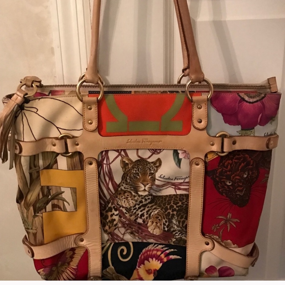 Ferragamo Fiera Printed Tote